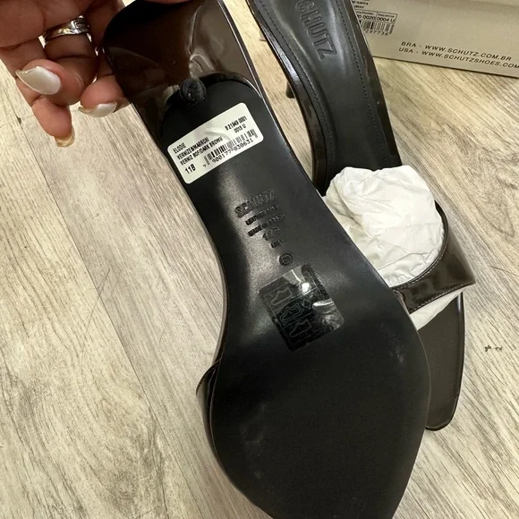 SCHUTZ Elodie Dark Brown Mules - Picture 2 of 5